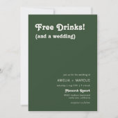 Retro Moderne Chic Gratis Drankjes Donkergroene Hu Kaart (Voorkant)