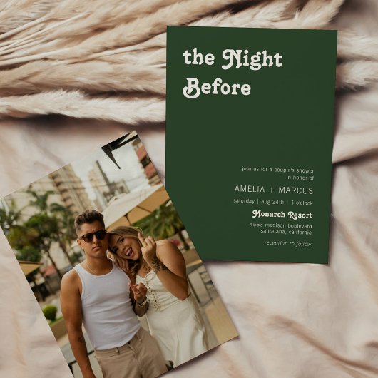 Retro Moderne Chic Terracotta Koppel Bruiloft Kaart