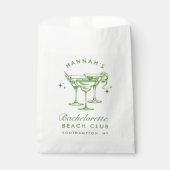 Retro moderne cocktail Bachelorette Groen Bedankzakje (Voorkant)