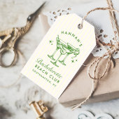 Retro moderne cocktail Bachelorette Groen Cadeaulabel