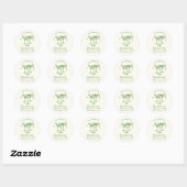 Retro moderne cocktail Bachelorette Groen Ronde Sticker (Vel)