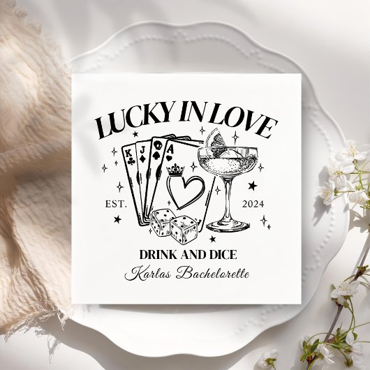 Retro moderne cocktail zwart vrijgezellenfeest servet