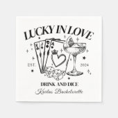 Retro moderne cocktail zwart vrijgezellenfeest servet (Voorkant)