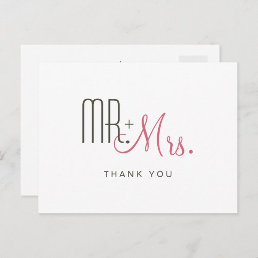 Retro Moderne dank u Briefkaart (Voorkant / Achterkant)