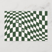 Retro Moderne Donkergroene Checker RSVP Informatiekaartje (Achterkant)
