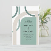 Retro Moderne eenvoudige geometrische uitnodiging (Staand voorkant)