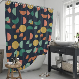 Retro Moderne Elegante Geometrische Tribal Douchegordijn