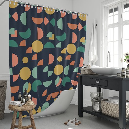 Retro Moderne Elegante Geometrische Tribal Douchegordijn