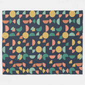 Retro Moderne Elegante Geometrische Tribal Fleece Deken (Voorkant (Horizontaal))
