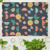 Retro Moderne Elegante Geometrische Tribal Theedoek (Gevouwen)