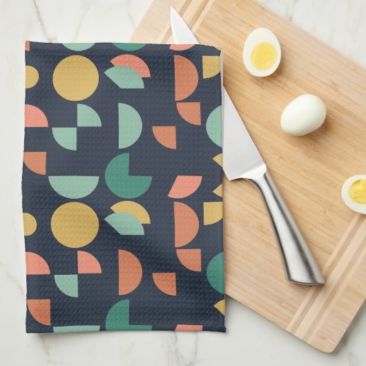 Retro Moderne Elegante Geometrische Tribal Theedoek (Quarter Fold)