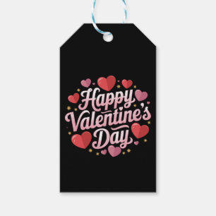 Retro Moderne Elegante Happy Valentine's Day Heart Cadeaulabel