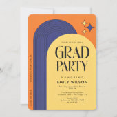 Retro Moderne Elegante Script Afstudeerfeest Kaart (Voorkant)