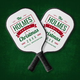 Retro moderne familie Kerstmis Pickleball Paddle