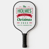 Retro moderne familie Kerstmis Pickleball Paddle (Voorkant)