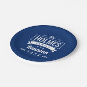 Retro Moderne Familie Reünie Logo Papieren Bordje (Gekanteld)