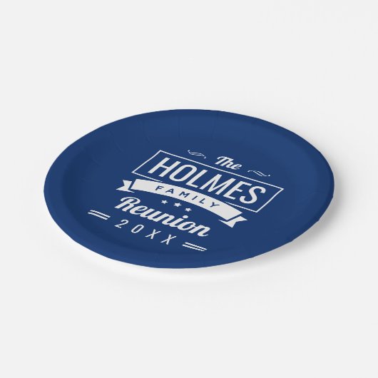 Retro Moderne Familie Reünie Logo Papieren Bordje (Gekanteld)