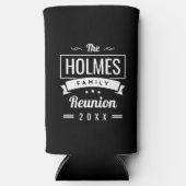 Retro Moderne Familie Reünie Logo Seltzer Blikjeskoeler (Voorkant)