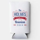 Retro Moderne Familie Reünie Logo Seltzer Blikjeskoeler (Voorkant)