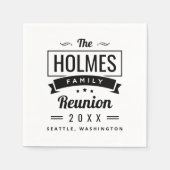 Retro Moderne Familie Reünie Logo Servet (Voorkant)