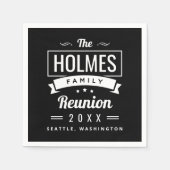 Retro Moderne Familie Reünie Logo Servet (Voorkant)