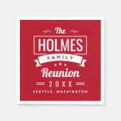 Retro Moderne Familie Reünie Logo Servet (Voorkant)