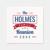 Retro Moderne Familie Reünie Logo Servet (Voorkant)