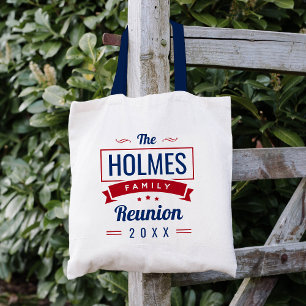 Retro Moderne Familie Reünie Logo Tote Bag