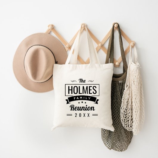 Retro Moderne Familie Reünie Logo Tote Bag