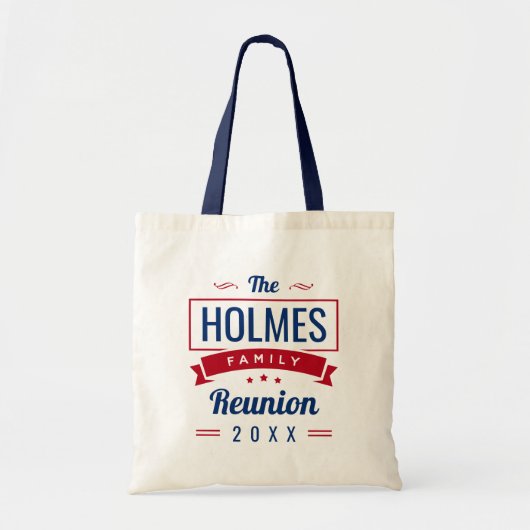 Retro Moderne Familie Reünie Logo Tote Bag (Voorkant)