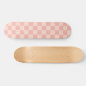 Retro Moderne geborgde patroonroze crème Persoonlijk Skateboard (Horizontaal)