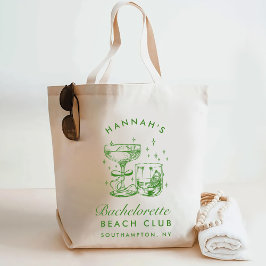 Retro moderne geel en groen vrijgezellenfeest week tote bag
