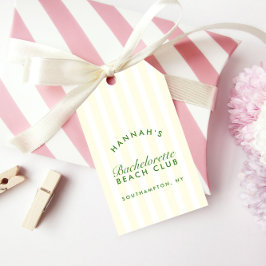 Retro Moderne Geel & Groen Bachelorette Cadeaulabel