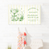 Retro Moderne Geel & Groen Meisjesweekend Spandoek (Insitu)