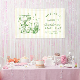 Retro Moderne Geel & Groen Meisjesweekend Spandoek