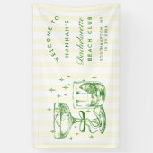 Retro Moderne Geel & Groen Meisjesweekend Spandoek (Verticaal)