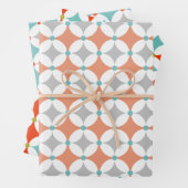 Retro Moderne geo van het midden van de eeuw Inpakpapier Vel (In situ)