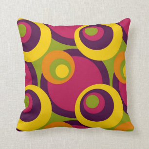 Retro Moderne geometrische cirkels patroon Kussen