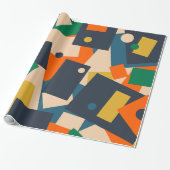 Retro Moderne Geometrische puntpatchwork Abstract Cadeaupapier (Uitgerold)