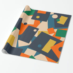 Retro Moderne Geometrische puntpatchwork Abstract Cadeaupapier