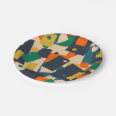 Retro Moderne Geometrische puntpatchwork Abstract Papieren Bordje (Gekanteld)
