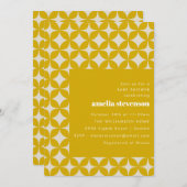 Retro Moderne Geometrische Vormen Geel Baby shower Kaart (Voorkant / Achterkant)