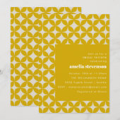 Retro Moderne Geometrische Vormen Gele Bruiloftsdo Kaart (Voorkant / Achterkant)