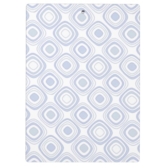 Retro Moderne geometrische vormen in wit en blauw Klembord (Achterkant)