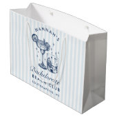 Retro Moderne Grijze Bachelorette Groot Cadeauzakje (Achterkant Gekanteld)