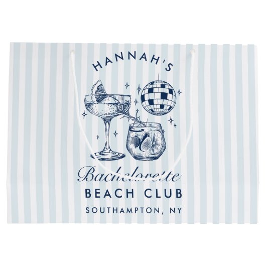 Retro Moderne  Grijze Bachelorette Groot Cadeauzakje (Achterkant)