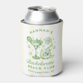 Retro moderne groen en geel vrijgezellenweekend blikjeskoeler (Blikje Voorkant)