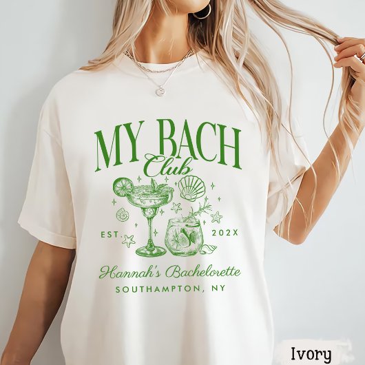 Retro moderne groen en geel vrijgezellenweekend t-shirt