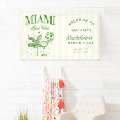 Retro moderne groene en gele Miami Bach-feest Spandoek (Insitu)