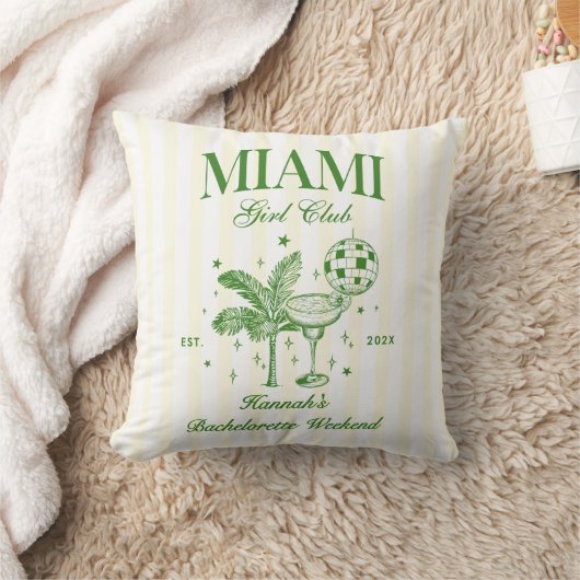 Retro moderne groene en gele Miami Bach-feestje Kussen (Deken)